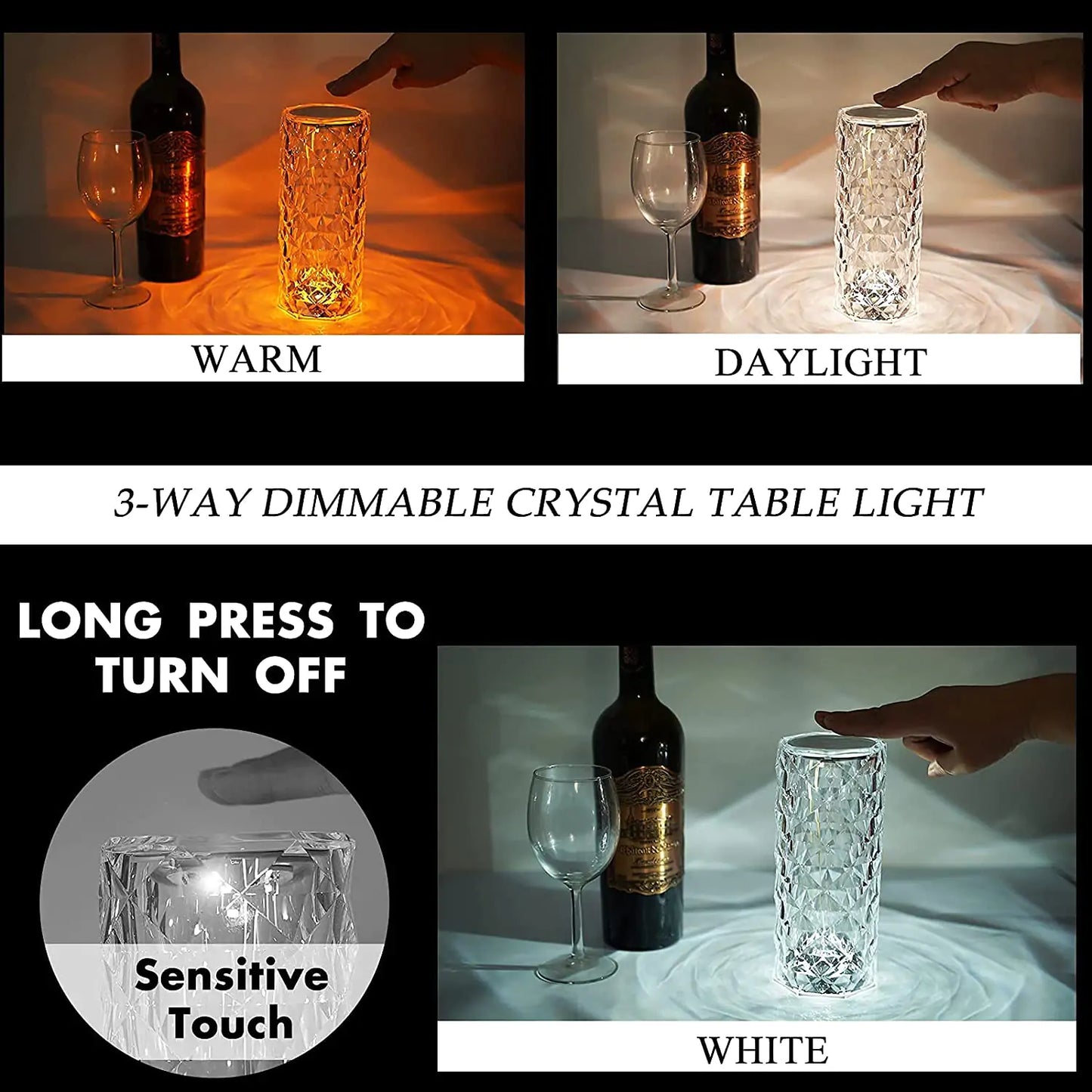 Diamond Crystal Touch Nightlight
